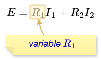 Équation et variables