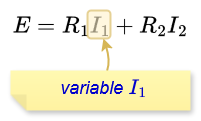 Équation et variables